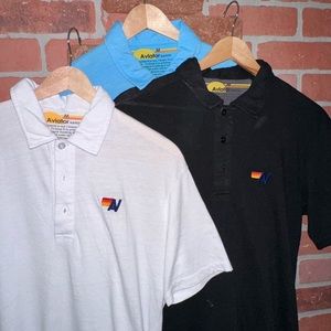 Men’s Aviator Nation Polo BUNDLE OF 3 in Black, Sky Blue and White